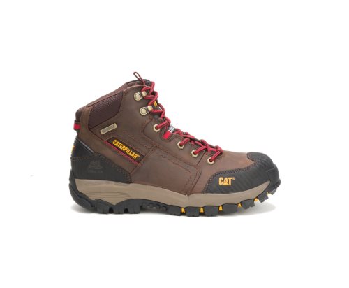 Ghete Munca Caterpillar Navigator Mid-High Waterproof Steel Bombeu Barbati Brown/Red | PLEFW-2184